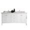 James Martin Vanities Palisades 72in Double Vanity, Bright White w/ 3 CM White Zeus Quartz Top 527-V72-BW-3WZ - alternate 1
